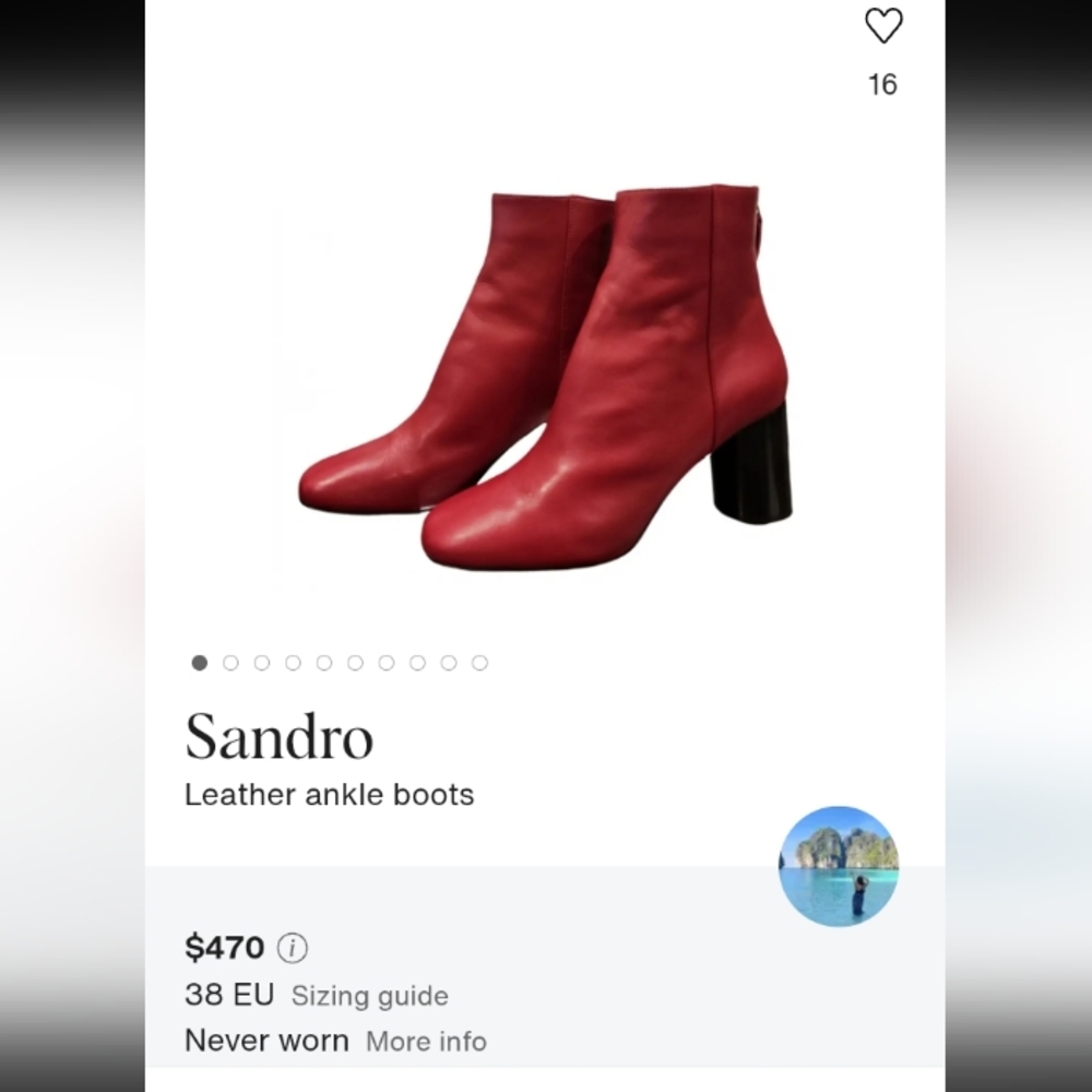 Elegant Red Women's Ankle Boots. - Picture 12 of 12